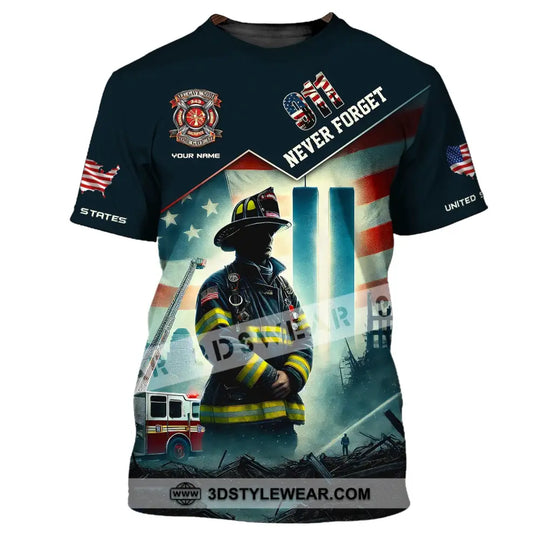 Unisex Shirt, Custom Name Firefighter Shirt, Firefighter Memorial Shirt, Fallen Firefighters 911 Memorial style option 2