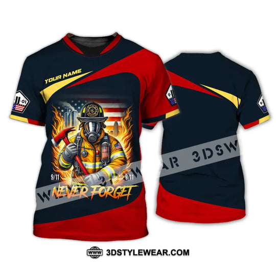 Unisex Shirt, Custom Name Firefighter Shirt, Firefighter Memorial Shirt, Fallen Firefighters 911 Memorial style option 2