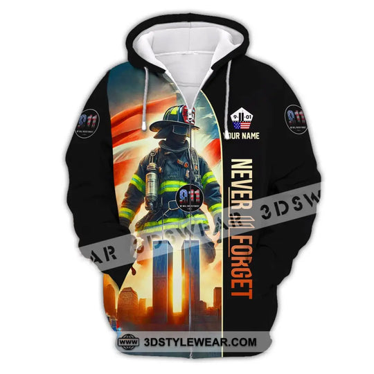 Unisex Shirt, Custom Name Firefighter Shirt, Firefighter Memorial, Fallen Firefighters 911 Memorial T-Shirt style option 3