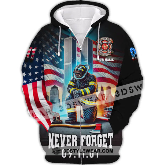 Unisex Shirt, Custom Name Firefighter Shirt, Firefighter Memorial Shirt, Fallen Firefighters 911 Memorial style option 3