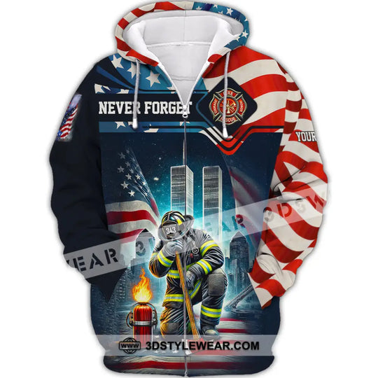 Unisex Shirt, Custom Name Firefighter Shirt, Firefighter Memorial Shirt, Fallen Firefighters 911 Memorial style option 3