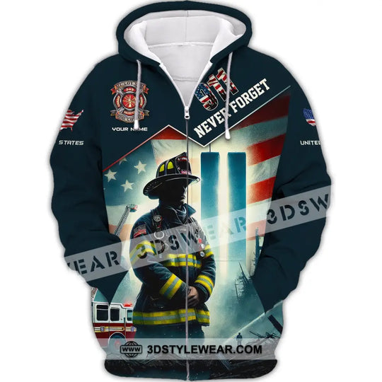 Unisex Shirt, Custom Name Firefighter Shirt, Firefighter Memorial Shirt, Fallen Firefighters 911 Memorial style option 3