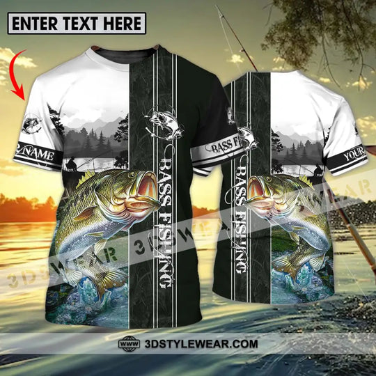 Unisex Shirt - Custom Name Fish Worker Shirt, Bass Fishing style option 1