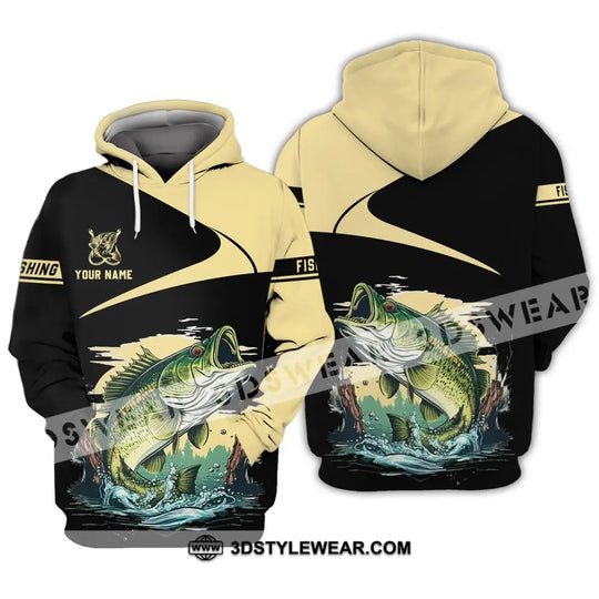 Unisex Shirt - Custom Name Fishing Black Gold Shirt style option 2