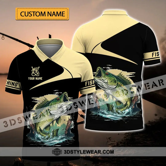 Unisex Shirt - Custom Name Fishing Black Gold Shirt style option 1