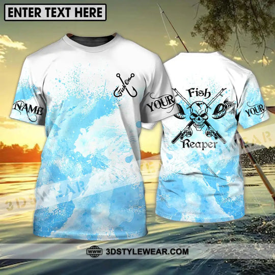 Unisex Shirt - Custom Name Fishing Shirt, Fish Skull Reaper style option 1