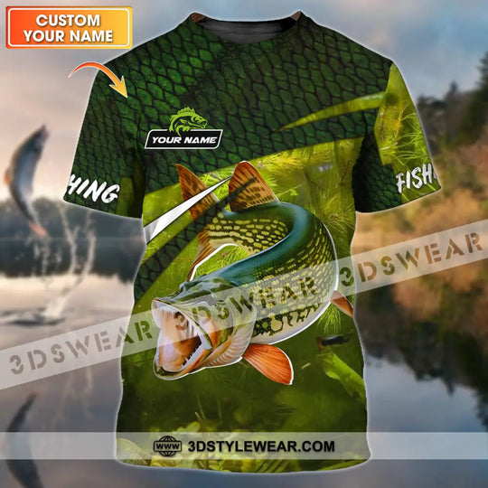 Unisex Shirt - Custom Name Fishing Green Shirt style option 1