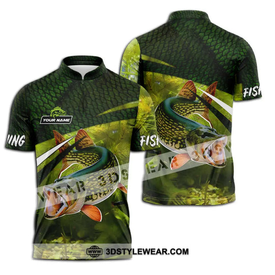 Unisex Shirt - Custom Name Fishing Green Shirt style option 3