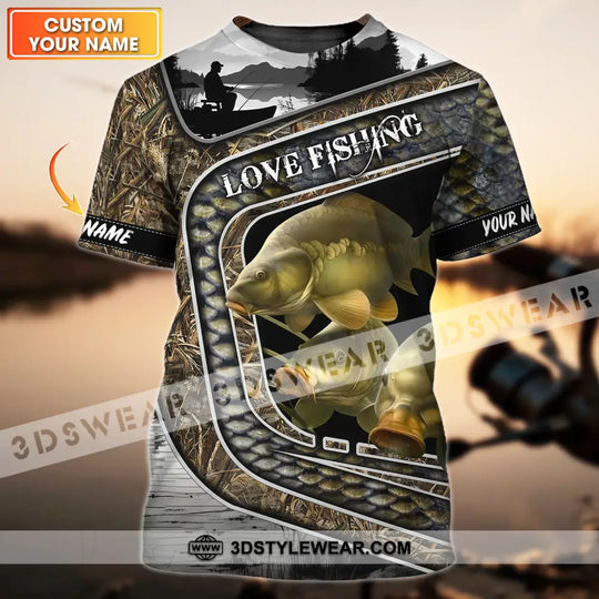 Unisex Shirt, Custom Name Fishing Shirt, Love Fishing Polo Shirt style option 1