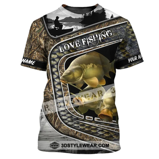 Unisex Shirt, Custom Name Fishing Shirt, Love Fishing Polo Shirt style option 2