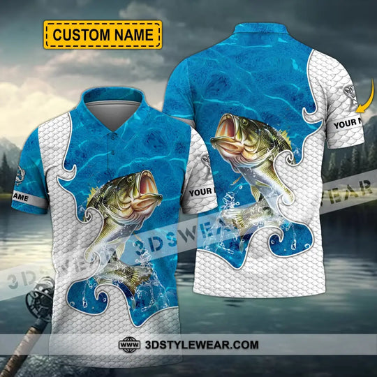 Unisex Shirt - Custom Name Fishing Lover Shirt, Blue Water style option 1