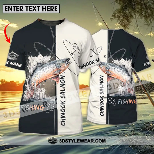 Unisex Shirt - Custom Name Fishing Lover Shirt, Chinook Salmon style option 1