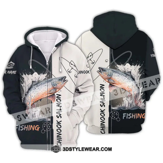 Unisex Shirt - Custom Name Fishing Lover Shirt, Chinook Salmon style option 2