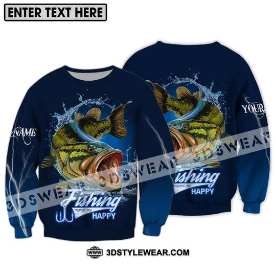 Unisex Shirt - Custom Name Fishing Make Me Happy Shirt style option 4