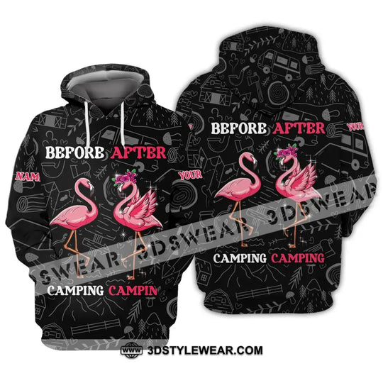 Unisex Shirt - Custom Name Shirt - Flamingo Before And After Camping style option 3