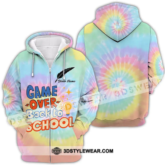Unisex Shirt - Custom Name Game Over Back To School Shirt style option 4