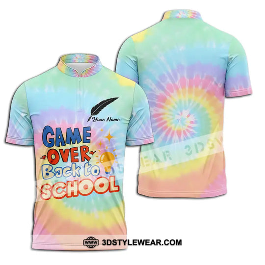 Unisex Shirt - Custom Name Game Over Back To School Shirt style option 2