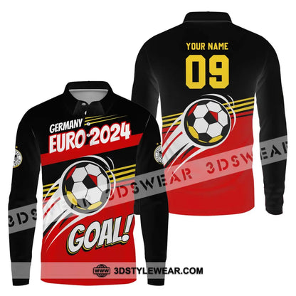 Unisex Shirt - Custom Name Germany National Team Euro 2024 Goal! Long Sleeve Polo / S T-Shirt