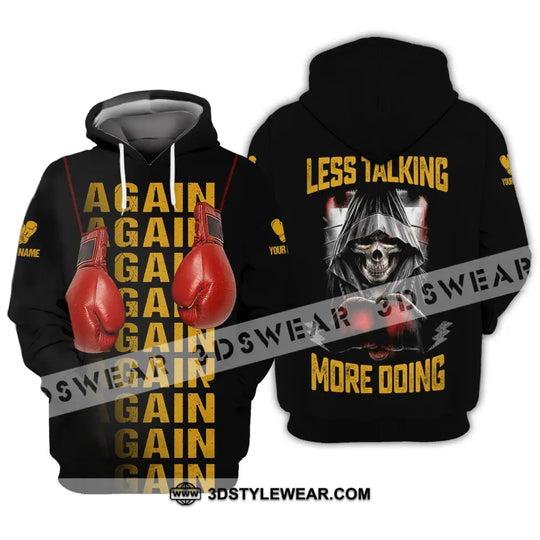 Unisex Shirt - Custom Name Shirt - Gift For Boxing Lover, Less Talking More Doing style option 3