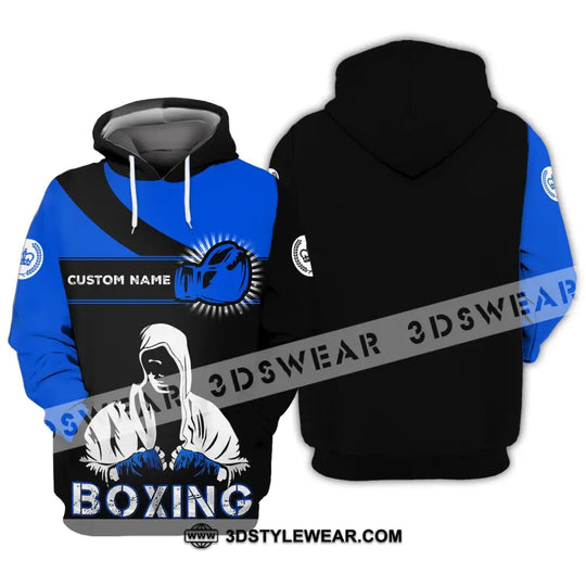 Unisex Shirt - Custom Name Shirt - Gift For Boxing Lover, Royal Blue And Black Shirt style option 3