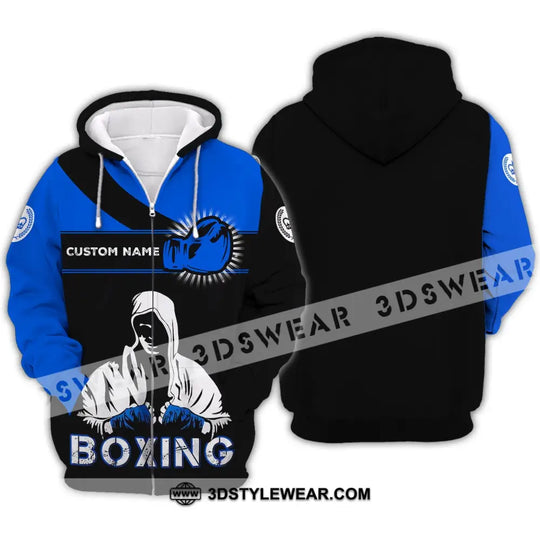 Unisex Shirt - Custom Name Shirt - Gift For Boxing Lover, Royal Blue And Black Shirt style option 4