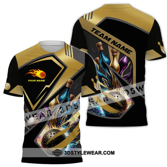 Unisex Shirt - Custom Name Shirt Gold Bowling Lover style option 2