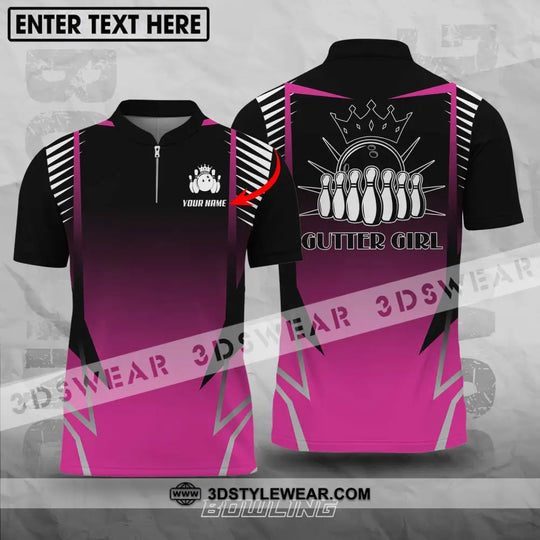Unisex Shirt - Custom Name Gutter Bowling Shirt style option 1