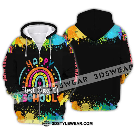 Unisex Shirt - Custom Name Happy First Day Of School Shirt style option 2