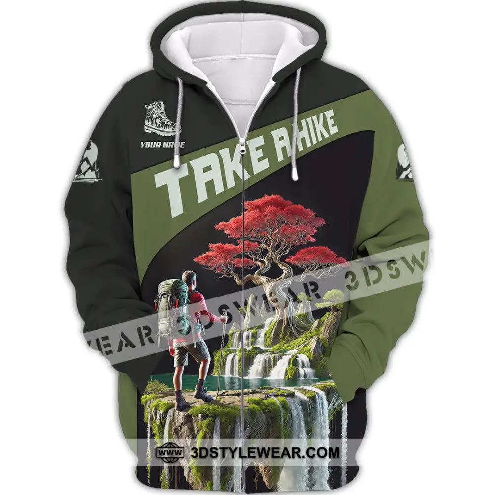Unisex Shirt Custom Name Hiking Shirt Hiking Lover Gift Zipper Hoodie / S T-shirt