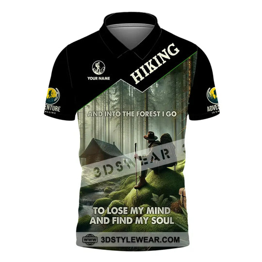 Unisex Shirt, Custom Name Hiking Shirt, Hiking Polo Long Sleeve, Hiking Lover Gift style option 4