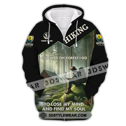 Unisex Shirt Custom Name Hiking Polo Long Sleeve Lover Gift Zipper Hoodie / S T-Shirt
