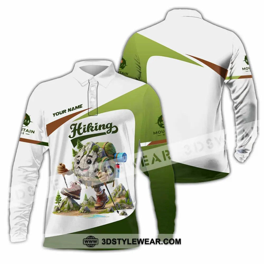 Unisex Shirt Custom Name Hiking Shirt Hiking Polo Long Sleeve Shirt Long Sleeve Polo / S T-shirt