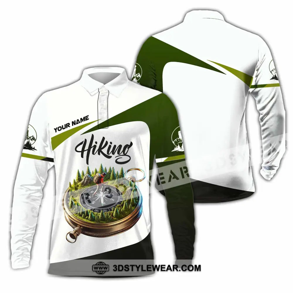 Unisex Shirt Custom Name Hiking Shirt Hiking Polo Long Sleeve Shirt Long Sleeve Polo / S T-shirt