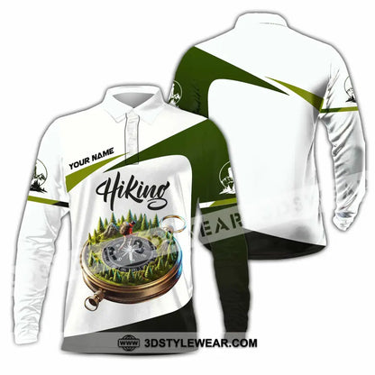 Unisex Shirt Custom Name Hiking Shirt Hiking Polo Long Sleeve Shirt Long Sleeve Polo / S T-shirt