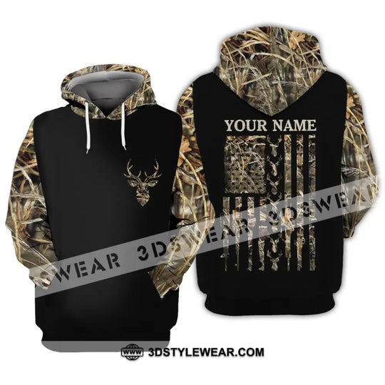 Unisex Shirt - Custom Name Shirt - Hunting Shirt, Hunting Name - Deer Hunting Camo American Flag style option 3