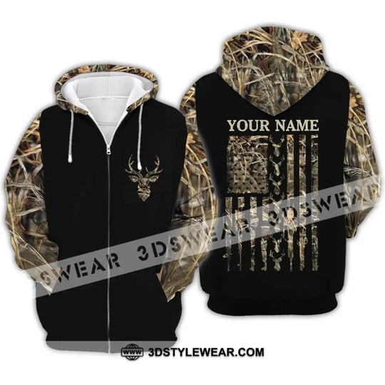 Unisex Shirt - Custom Name Shirt - Hunting Shirt, Hunting Name - Deer Hunting Camo American Flag style option 4