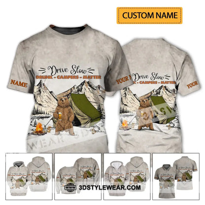 Unisex Shirt - Custom Name Hunting Drive Slow Drunk Campers Matter T-Shirt