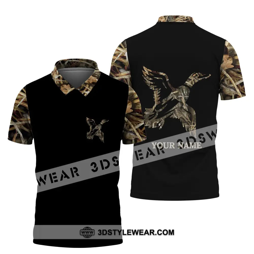 Unisex Shirt - Custom Name Hunting Duck Full Printing Polo / S T-Shirt