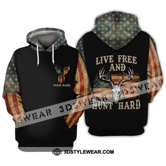 Unisex Shirt - Custom Name Shirt - Hunting Shirt, Hunting Name - Live Free And Hunt Hard style option 3