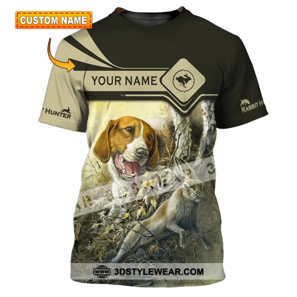 Unisex Shirt - Custom Name Hunting Rabbit Lover T-Shirt