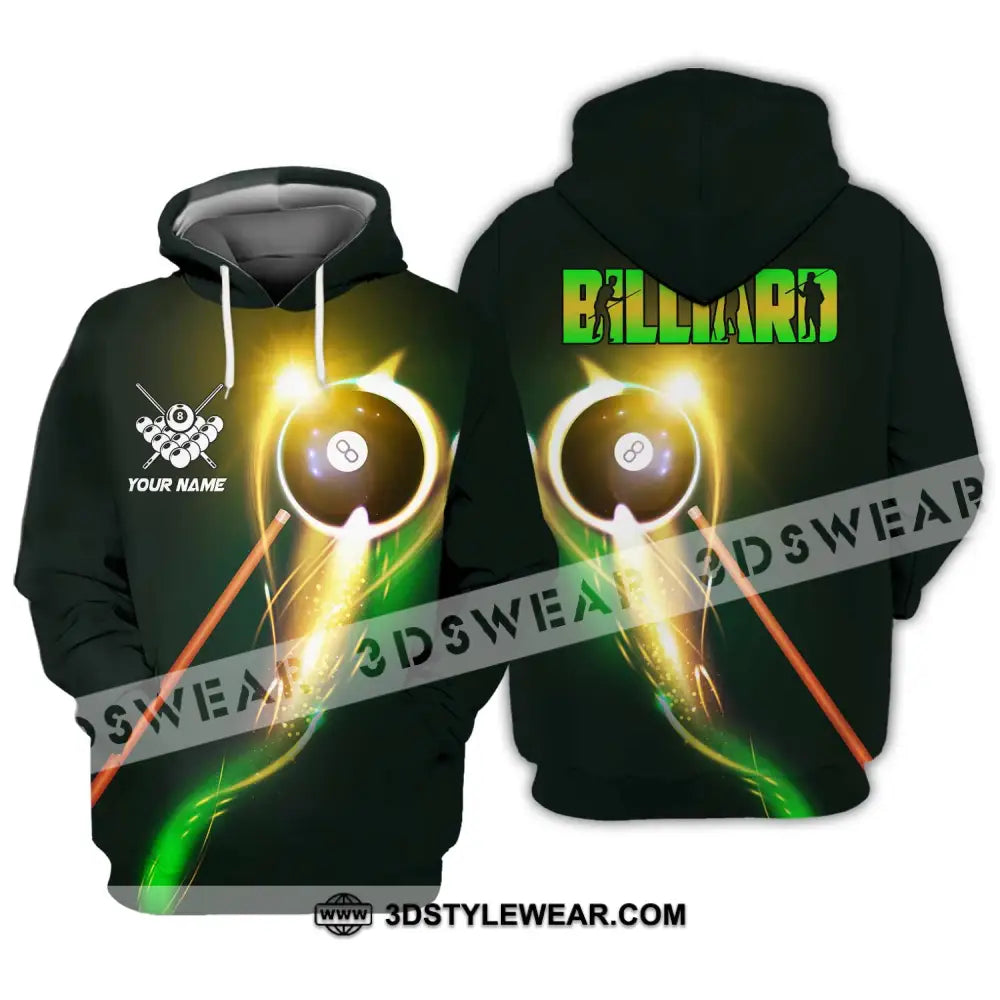 Unisex Shirt - Custom Name Light Billiard Player Hoodie / S T-Shirt