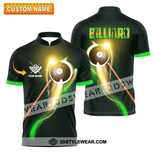 Unisex Shirt - Custom Name Light Billiard Player Shirt style option 1