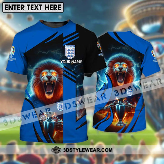 Unisex Shirt - Custom Name, Lion And Cup England Euro 2024 Team style option 1