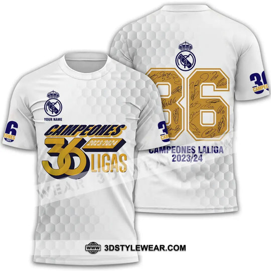 Unisex Shirt - Custom Name Los Blancos 36 Champeones Laliga Shirt style option 2