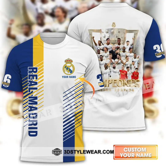 Unisex Shirt - Custom Name Los Blancos Champeones Laliga Shirt style option 1