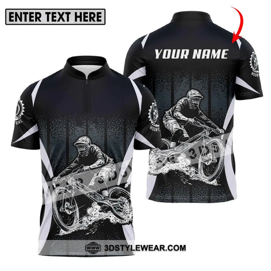 Unisex Shirt - Custom Name Mountain Bike Shirt, Black Biker style option 1