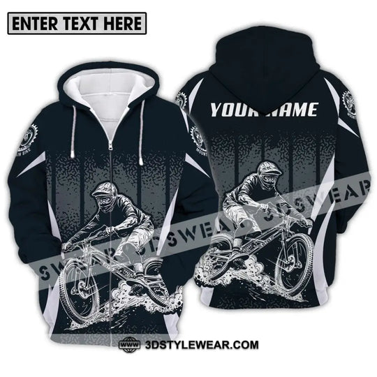 Unisex Shirt - Custom Name Mountain Bike Shirt, Black Biker style option 2