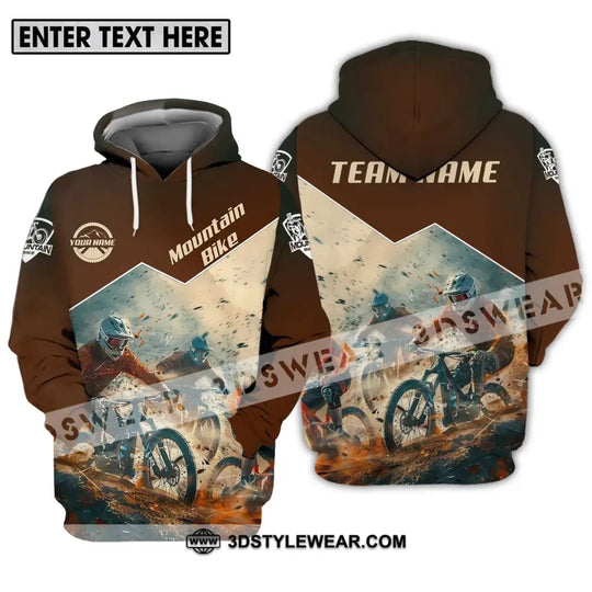 Unisex Shirt - Custom Name Mountain Bike Shirt, Brown Biker style option 3