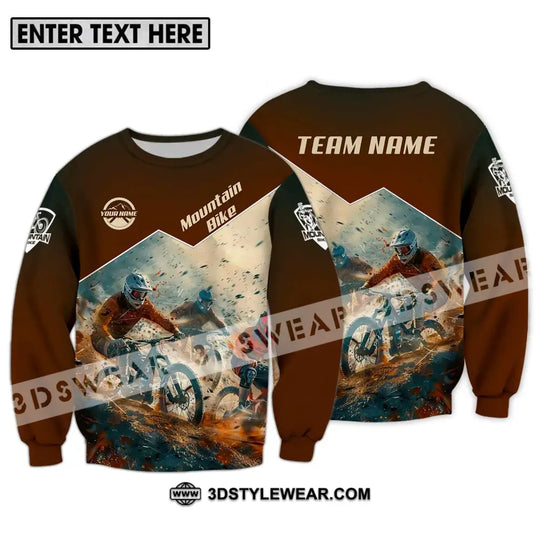 Unisex Shirt - Custom Name Mountain Bike Shirt, Brown Biker style option 4