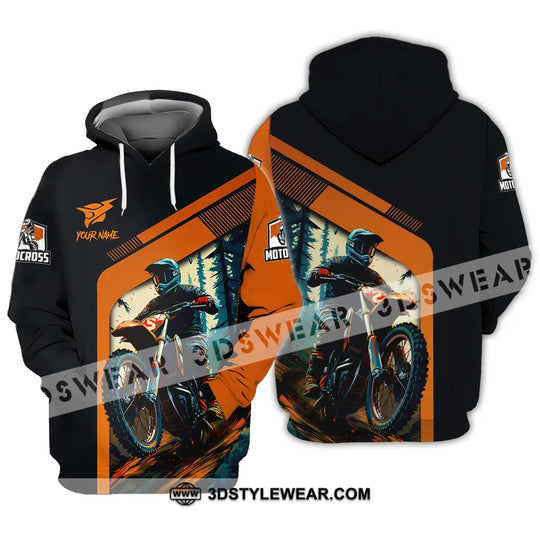 Unisex Shirt - Custom Name Mountain Bike Shirt For Player, Black Orange style option 3